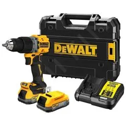 DeWALT Utensili - Avvitatore A Percussione AKU 18V, 2x Batterie 1,7 Ah POWERSTACK DCD805E2T