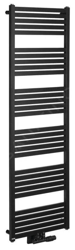 Bruckner Grunt - Scaldasalviette 161x50 Cm, Allacciamento Centrale, Nero Opaco 600.123.6