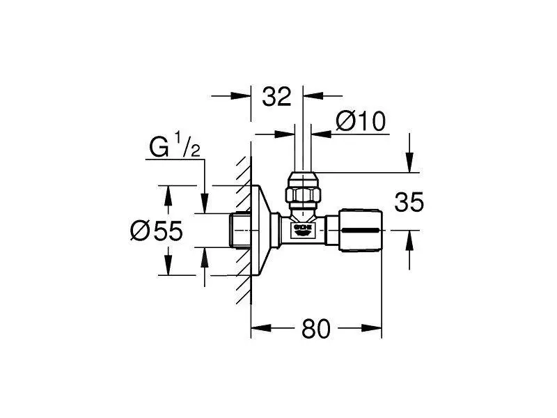 Grohe Universal - Valvola A Gomito, Nichel Lucido 22037BE0 4 Grohe Universal - Valvola A Gomito, Nichel Lucido 22037BE0 - immagine 2
