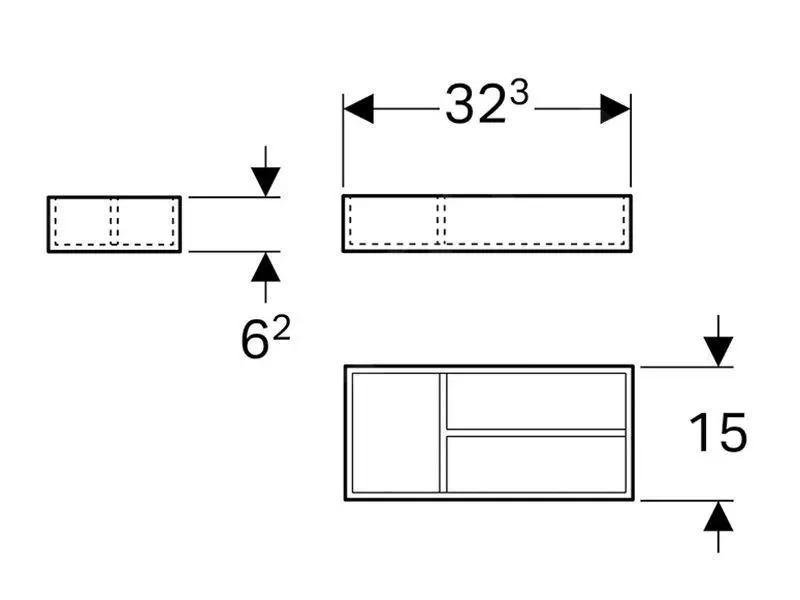 Geberit Xeno 2 - Divisore Per Cassetti 323x62 Mm, Grigio 500.525.00.1 4 Geberit Xeno 2 - Divisore Per Cassetti 323x62 Mm, Grigio 500.525.00.1 - immagine 2