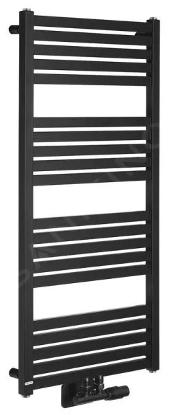 Bruckner Grunt - Scaldasalviette 105x50 Cm, Allacciamento Centrale, Nero Opaco 600.121.6