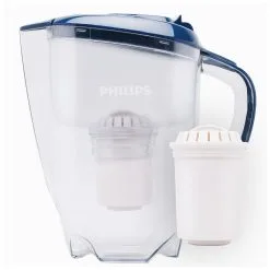 Philips Caraffe Filtranti - Caraffa Microfiltrante, 1500 Ml, Con Timer, Blu/trasparente AWP2922/10