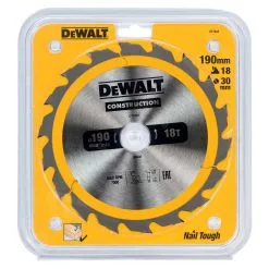 DeWALT Accessori - Lama Circolare 190 X 30 Mm, 18 Denti DT1943 -Filtraggio negozio af9d8022cb4d197fc2de116f