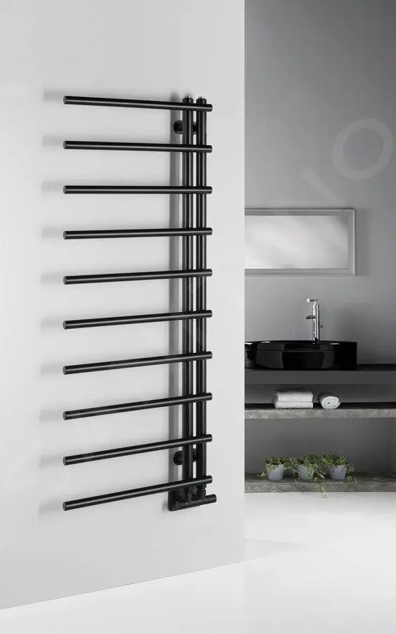 Sapho Scaldasalviette - Scaldasalviette 125x50 Cm, Nero Opaco IR546B 5 Sapho Scaldasalviette - Scaldasalviette 125x50 Cm, Nero Opaco IR546B - immagine 3