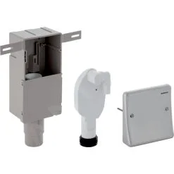 Geberit Accessori - Set Di Trappole Antiodori Per Sanitari D&apos;arredo, Connessione Singola, Scatola Ad Incasso E Piastra Di Copertura 152.232.00.1