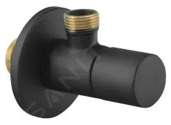 Sapho Prese D'acqua A Muro - Valvola Ad Angolo Con Rosetta, Rotondo, Nero Opaco SL015