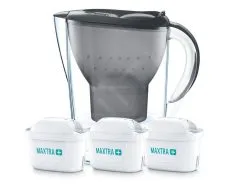 Brita Caraffe - Set Caraffa Filtrante Marella Cool Memo A 3 Filtri MX+, Capacitá 2400 Ml, Color Grafite 1039274
